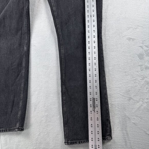 Abercrombie & Fitch 90s Slim Straight Jeans Ultra High Rise Womens 32/14 Black - Picture 11 of 12